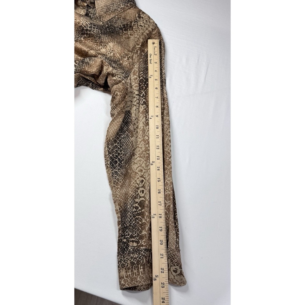 Lauren Ralph Lauren Tunic Top 3X Button 100% Cotton Print 3XL Animal Long Slv - Picture 6 of 9